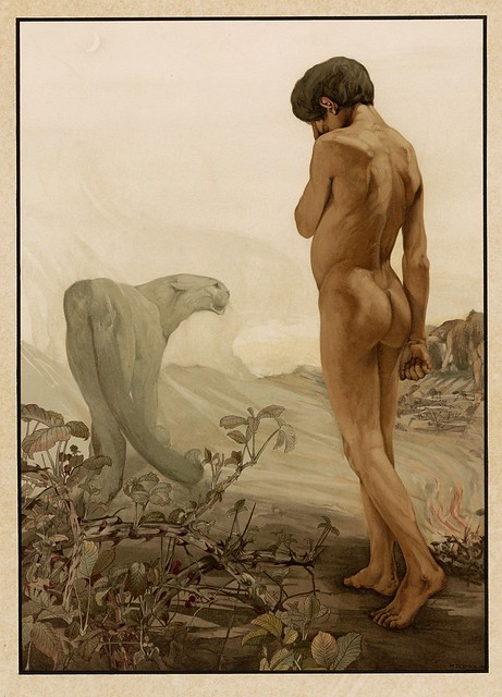 003-Mowgli saliendo de la selva-Sixteen illustrations of subjects from Kipling's Jungle Book-1903 -Library of Congress