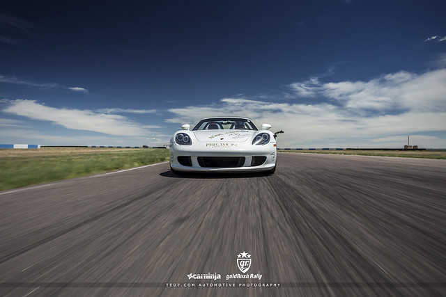 White Carrera GT on a race track