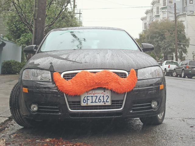 San Francisco giants mustache on a car (2010)