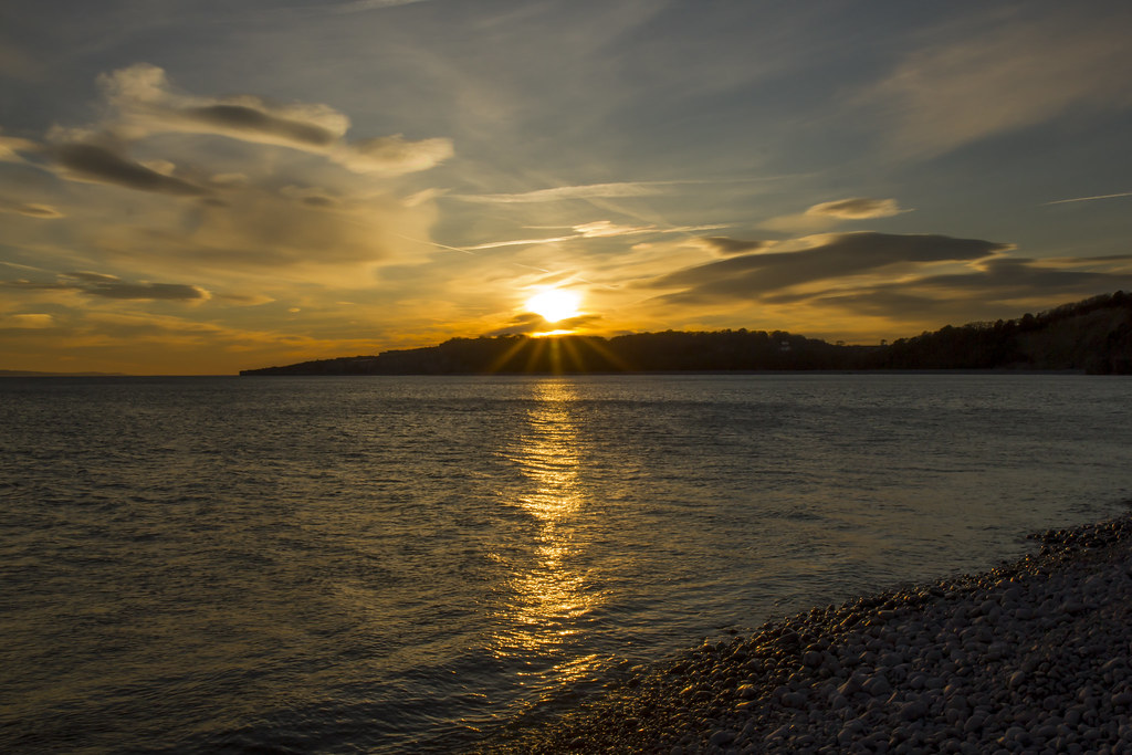 Sunset at the beach: Cold Knap, Vale of Glamorgan, Wales