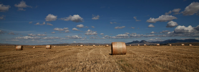 Fall in Montana - Straw Bales and Big Sky