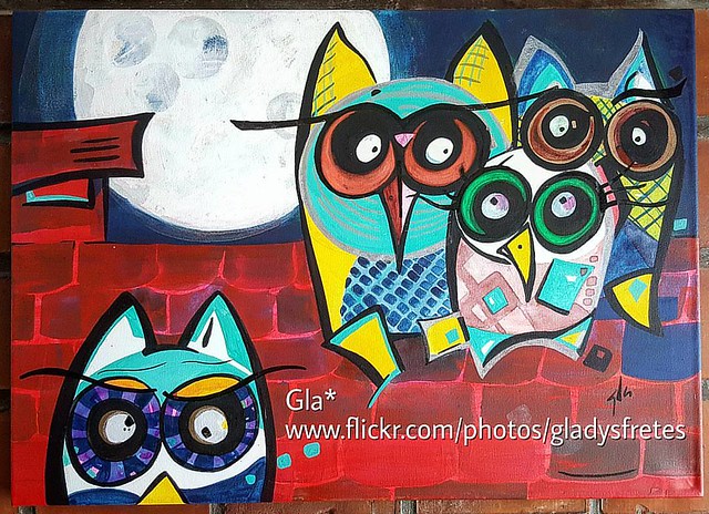 Familia  Acrílico sobre canvas -  70 x 50 cm - marzo 2017 Serie El Mundo de mi Patio  #Gla #poesíaenlageometria #elmundodemipatio #GladysFretes