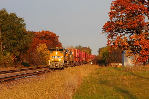 sunset fall colors train golden container hour unionpacific freight freighttrain