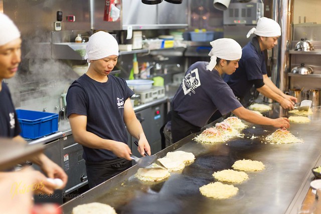 Okonomiyaki Restaurant Cooking