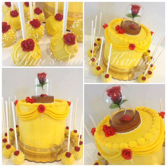 Beauty and the Beast cake and cake pops