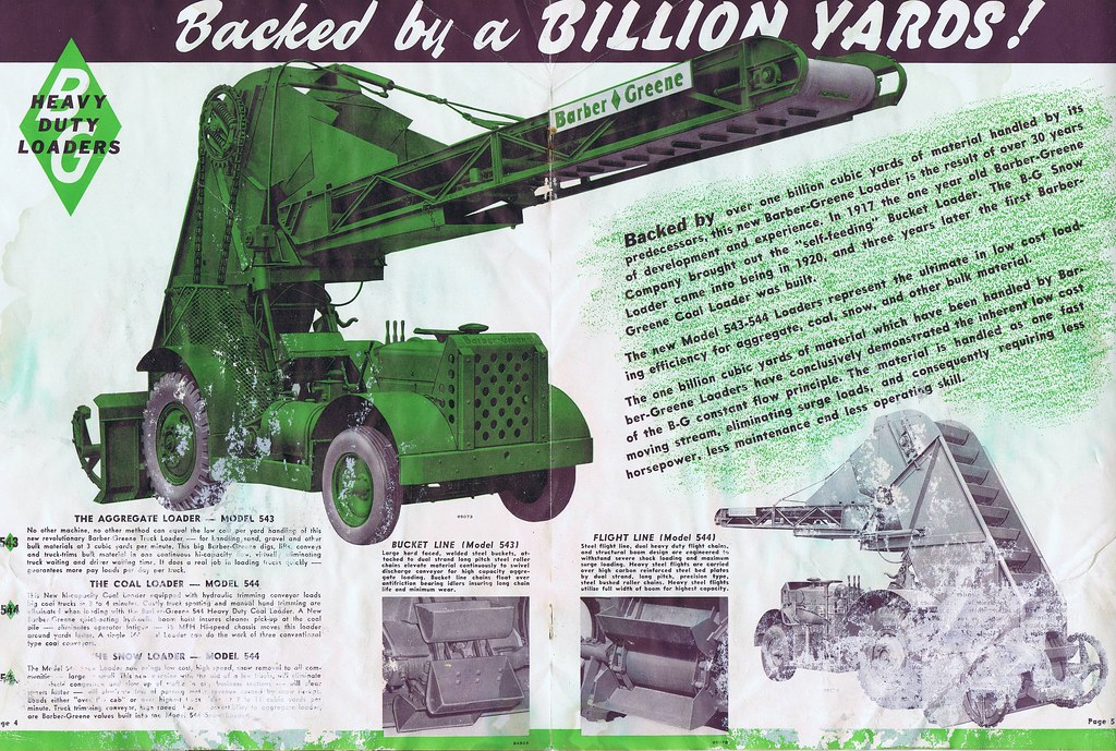 Barber Greene loaders c1950 | Unfortunately slightly damaged… | Flickr