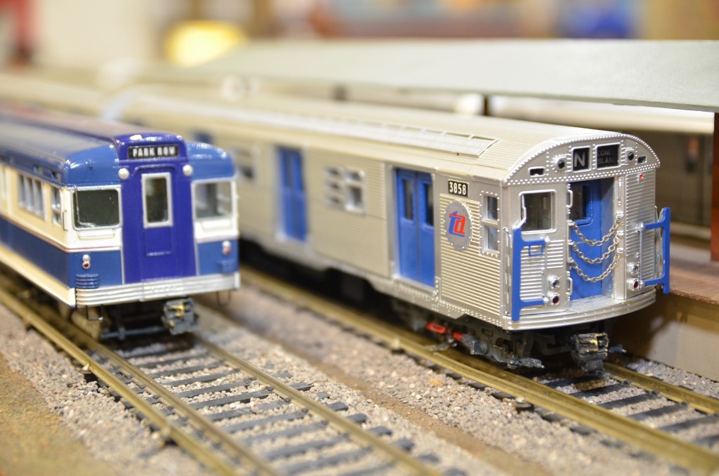 HO Scale Models of NYC subway cars.