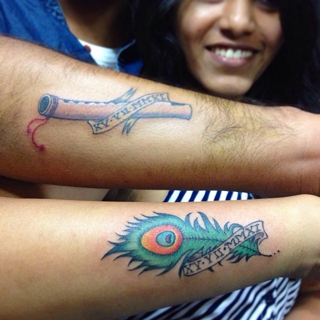 krishna peacock feather with flute tattoo by Ashokkumarkashyap on  DeviantArt