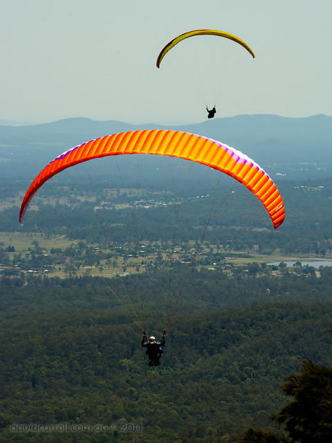 two-paragliders