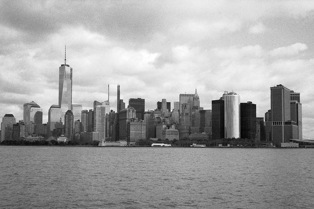 New-York from the boat to Liberty Island