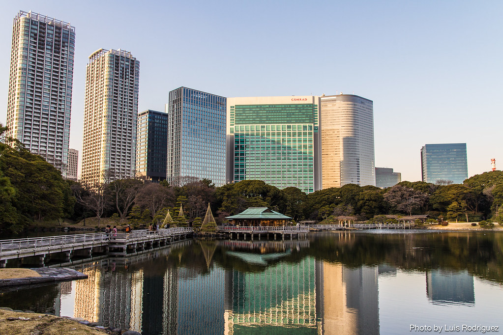 Los jardines Hama-rikyu en pleno centro de Tokio