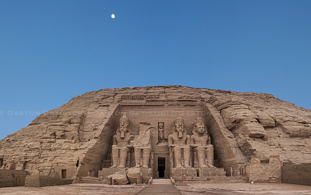 A new  day start. Temple of Abu Simbel, Lower Egypt