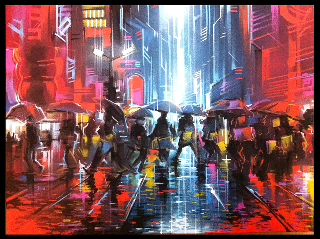 'Neon City' commissioned painting