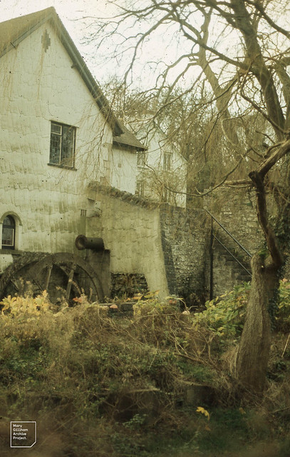 Mill house & water wheel. Dinas Powys (River Cadoxton) near Castle Mount. December 1974. Just taken over by Electricity Board.
