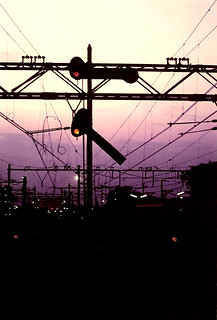 Station Venlo zonsondergang in 1983.
