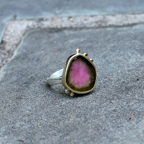 watermelon tourmaline gold ring | new rings this week. gold … | Flickr