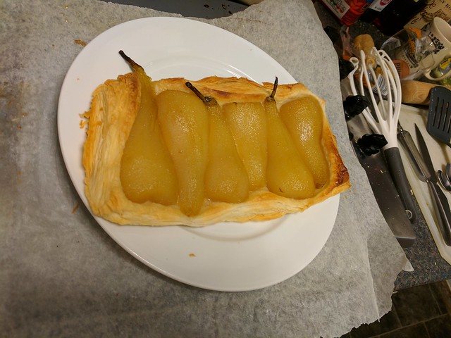 Poached pear tart