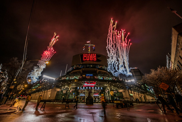 Chicago Cubs Opening Day Fireworks and World Series Championship Banner Raising Ceremony 2017