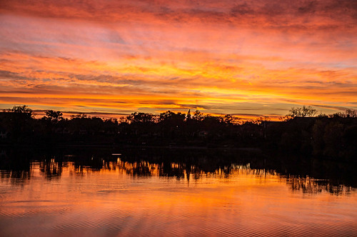 sunset lake reflection minnesota crystal horizon friday robbinsdale october24th