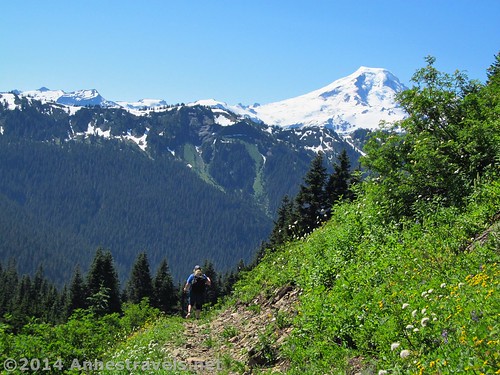 Hiking back down Canyon Ridge, Mount Baker-Snoqualmie National Forest, Washington