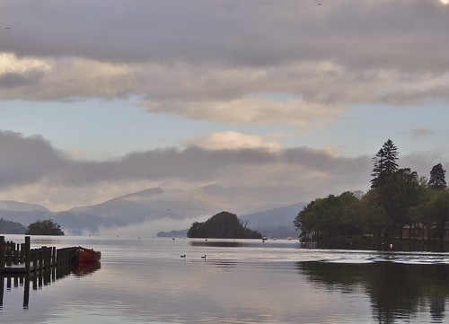 morning lake reflection water clouds sunrise early lakedistrict calm pastels lakewindermere bowness