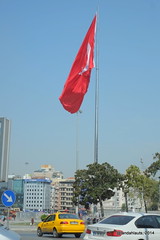 Turkish flag on Taksim Square