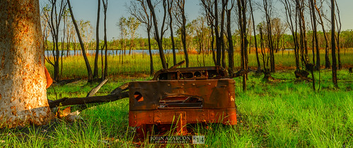 sunset lake green car landscape ed australia lagoon burn rusted nikkor grown freshly afs buildup northernterritory 2470mm girraween f28g nikond800 johnazarcon jrazarcon