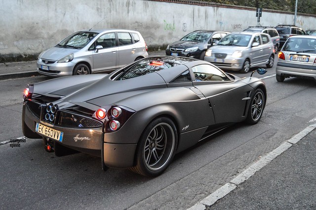 Matte Huayra on the road