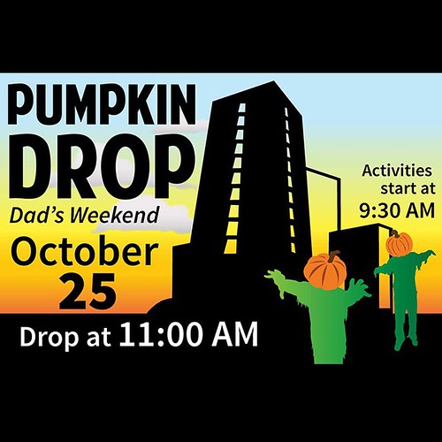 The annual #WSUDadsWeekend pumpkin drop is this Saturday, activities start at 9:30 a.m. at Webster Hall. #WSU #GoCougs