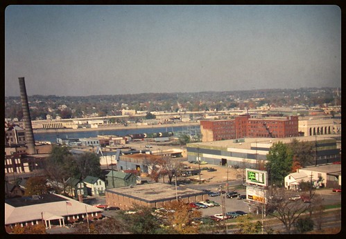 city urban west look out downtown cityscape view michigan hill grand rapids grandrapids 1978