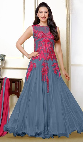 Karisma Kapoor Gray Color Net Embroidered Suit | Dress up in… | Flickr