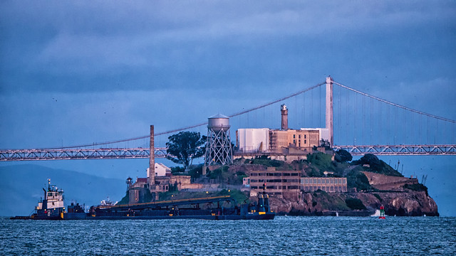 Alcatraz from Sausalito at dusk