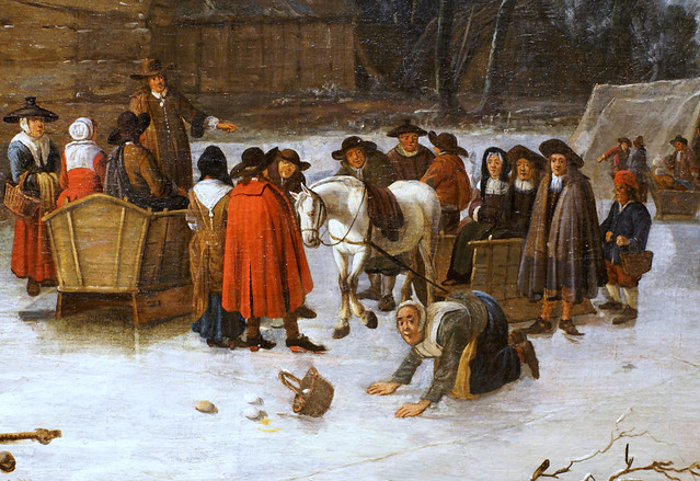 Adriaen Lievensz. van der Poel, Eisvergnügen, Detail (Amusement on the ice, detail)