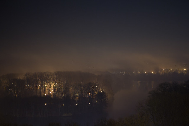 Fog Over The Night Park