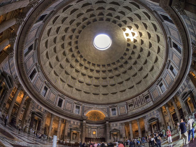 The dome of the Pantheon on Rome - wide anglee