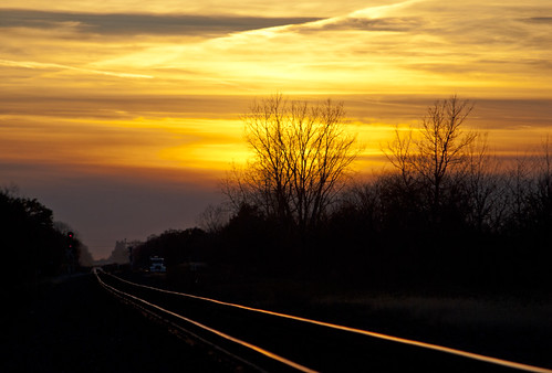railroad sunset train tracks rail signal csx conrail bigfour