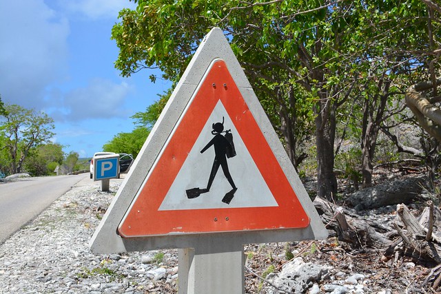 Provisional road sign (Bonaire 2014)