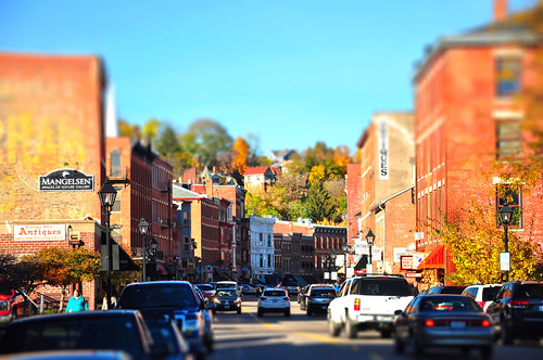 street old brick cars buildings shopping town downtown view hill historic adventure recreation quaint tiltshift galenail