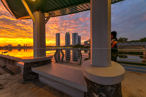 Skyburn V | Shelter | Putrajaya by kamrul.arifin, Uniquely shaped shelter erected on top of the Putrajaya Dam. The Putrajaya Main Dam is an earthcore 