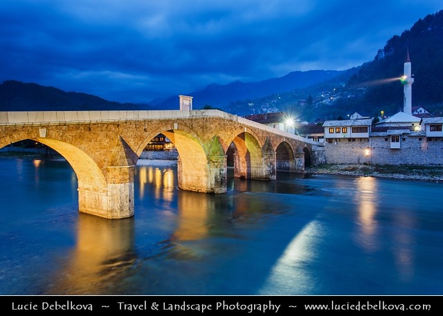 Bosnia and Herzegovina - Konjic - Old Stone Bridge built in Ottoman style over Neretva river