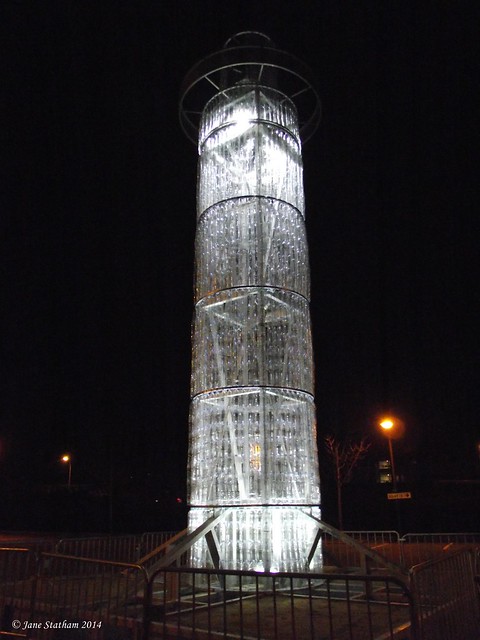 A plastic Bottle Lighthouse.