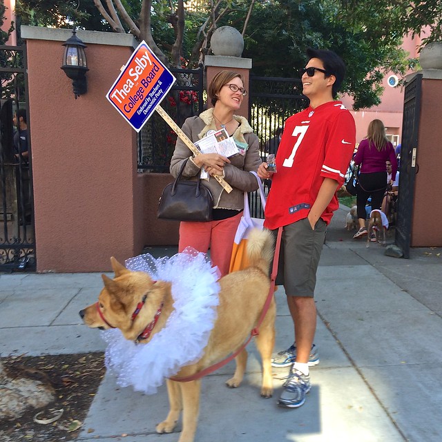 THEA SELBY: CCSF 2014 Board Candidate, Pawtrero Benefit for Muttvill :  Visiting Ballerina Dog and Friend