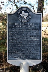 Old Bluff Dale Suspension Bridge Historical Marker (Erath County, Texas)