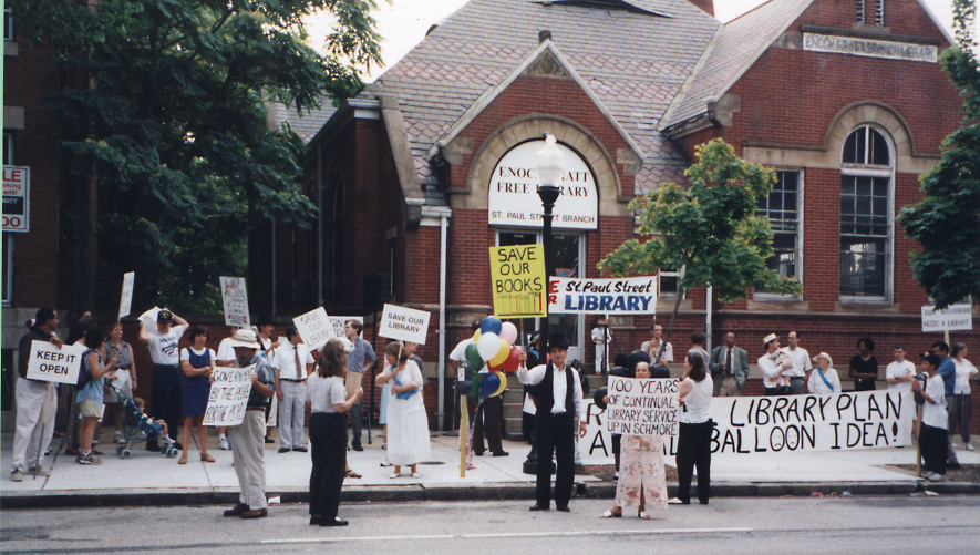 Community Residents Protest Closure of Pratt Branch No. 6, 1997