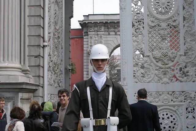 Guard at Dolmabahce Palace (2006-10-140)