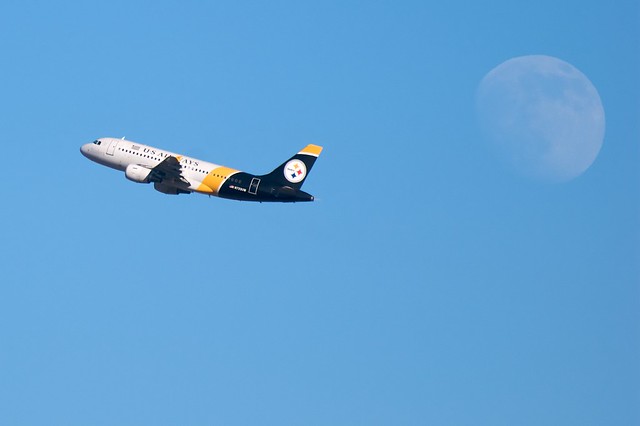 USAirways Steelers Airbus Departing Charlotte