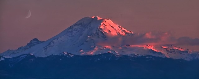 Mount Ranier February Sunset Panorama