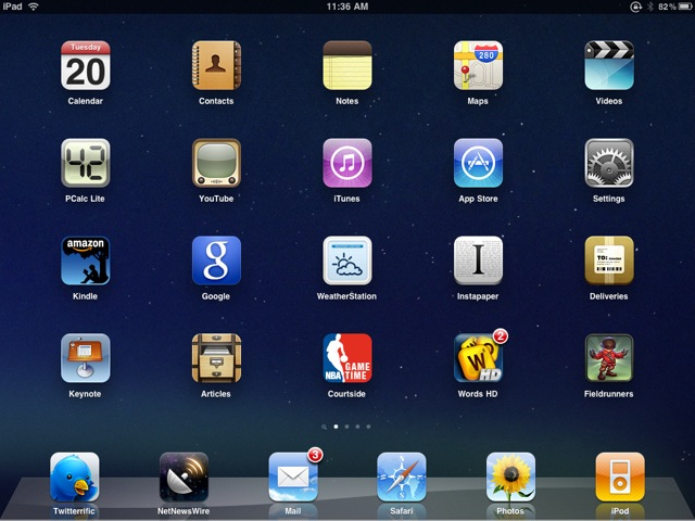 iPad:  What's on my home screen
