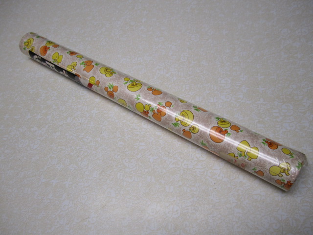 Vintage Roll of Self Adhesive Plastic Contact Paper Super Retro 70's Mushroom Orange and Yellow Vegetables