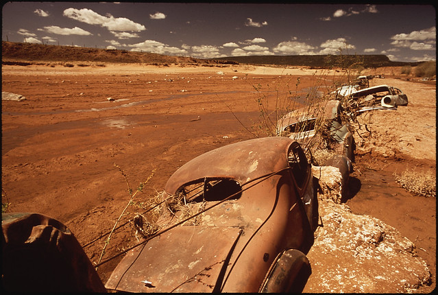 Old Cars Serve as Water-Break on Navajo Reservation